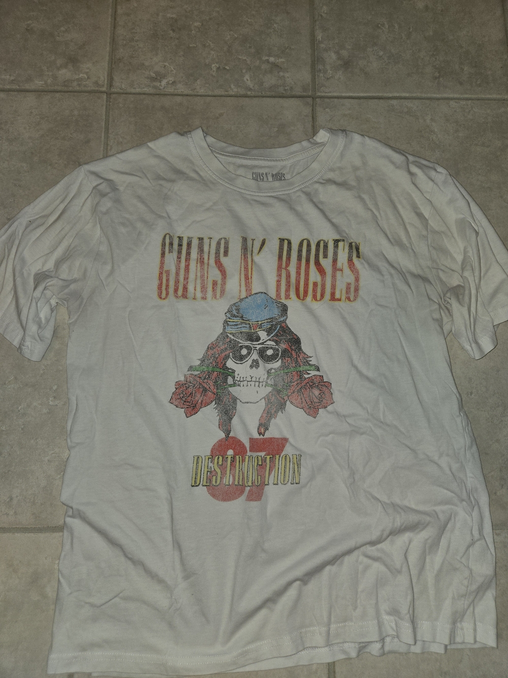 White GNR '87 Destruction Graphic Tee